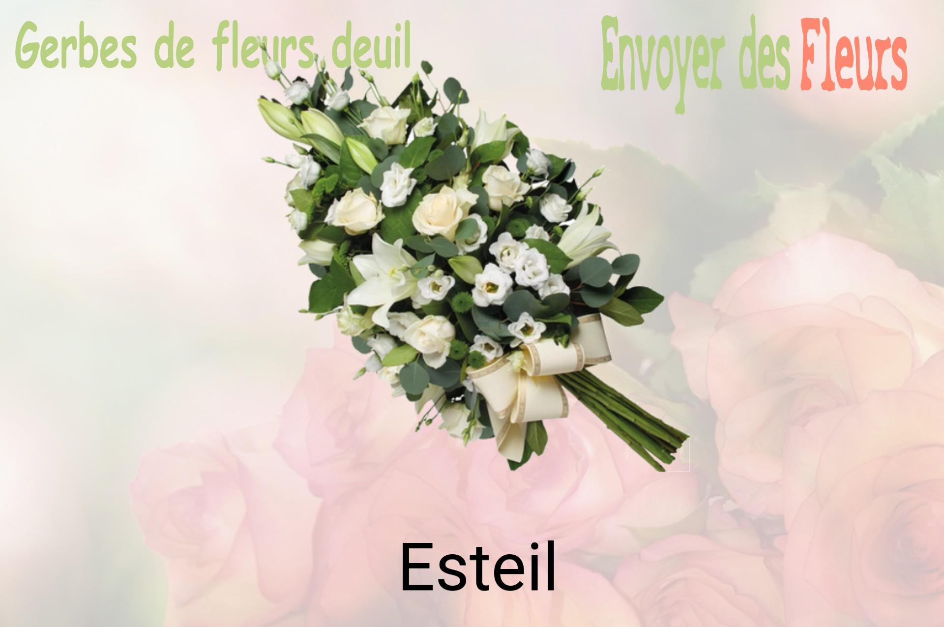Gerbe de fleurs de deuil livrée à Esteil